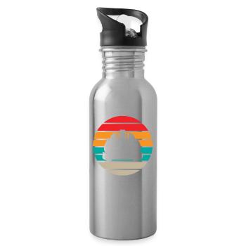 Maurer Retro - Trinkflasche mit integriertem Trinkhalm - Lightsilver - Rechts