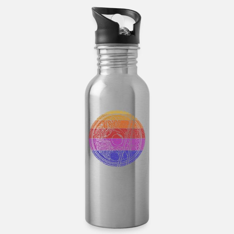 Ramen - Trinkflasche mit integriertem Trinkhalm - Lightsilver