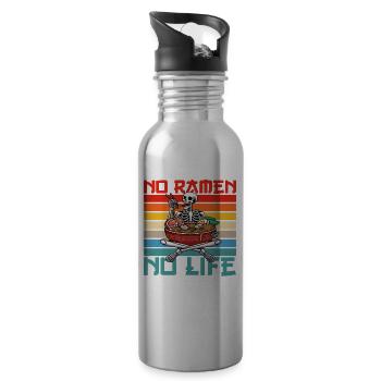 No Ramen no Life - Water bottle with straw - silver - Right