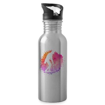 Croquet Retro - Water bottle with straw - silver - Right