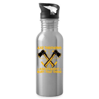 Axe Throwingai, enterrez directement cette chose - Gourde avec paille intégrée - argent clair - Droite