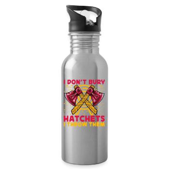 I don't bury hatches I throw them - Water bottle with straw - silver - Right