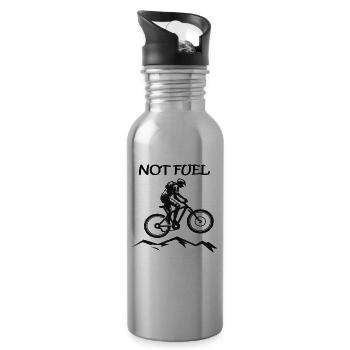 NOT FUEL - Water bottle with straw - silver - Right