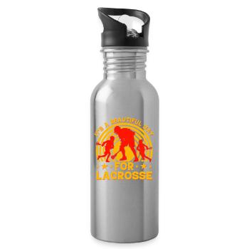 It's a beautiful day for Lacrosse - Trinkflasche mit integriertem Trinkhalm - Lightsilver - Rechts