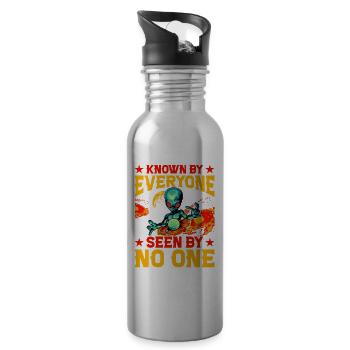 Known by Everyone seen by No one - Water bottle with straw - silver - Right