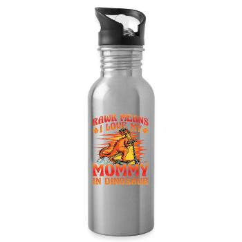 Rawr signifie que j’aime ma maman dans Dinosaurs - Gourde avec paille intégrée - argent clair - Droite