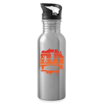 Trampolin - Trinkflasche mit integriertem Trinkhalm - Lightsilver - Rechts