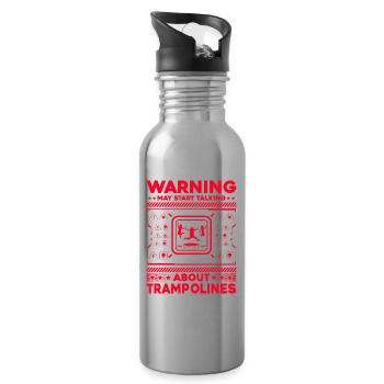 Warning may start talking about trampolines - Water bottle with straw - silver - Right