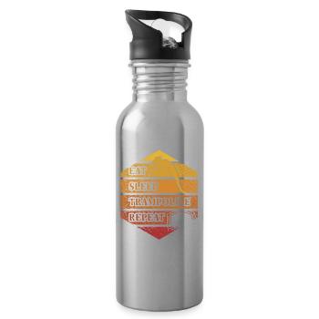 Essen Schlaf Trampolin Wiederholung - Trinkflasche mit integriertem Trinkhalm - Lightsilver - Rechts