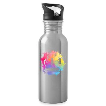 Trampolin - Trinkflasche mit integriertem Trinkhalm - Lightsilver - Rechts