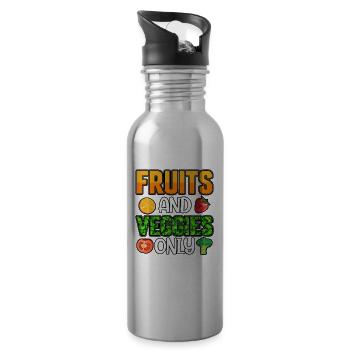 Fruits and veggies only - Trinkflasche mit integriertem Trinkhalm - Lightsilver - Rechts