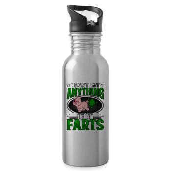 I dont eat anything that farts - Trinkflasche mit integriertem Trinkhalm - Lightsilver - Rechts