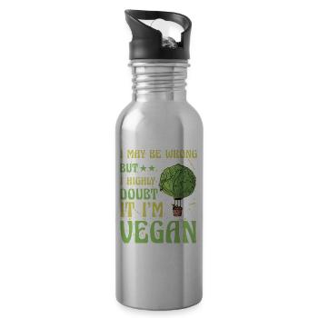 I may be wrong but I highly doubt it I'm Vegan - Water bottle with straw - silver - Right