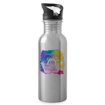 Vegan Fruit Basket - Water bottle with straw - silver - Right