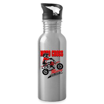 Kinder Motocross - KIDS MX - Gourde avec paille intégrée - argent clair - Droite