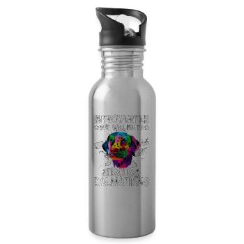Introverted but willing to discuss Dalmatians - Water bottle with straw - silver - Right