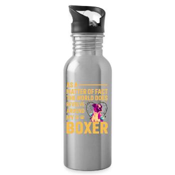 Boxeur - Gourde avec paille intégrée - argent clair - Droite