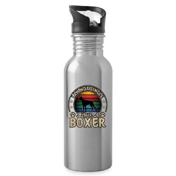 I am not single I have a boxer - Water bottle with straw - silver - Right