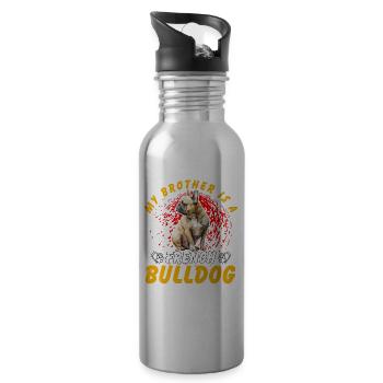 Mon frère est un bouledogue français - Gourde avec paille intégrée - argent clair - Droite