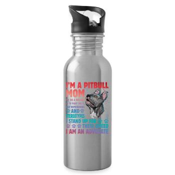 Pitbull drôle de dicton - Gourde avec paille intégrée - argent clair - Droite