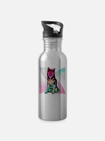 Husky - Trinkflasche mit integriertem Trinkhalm - Lightsilver