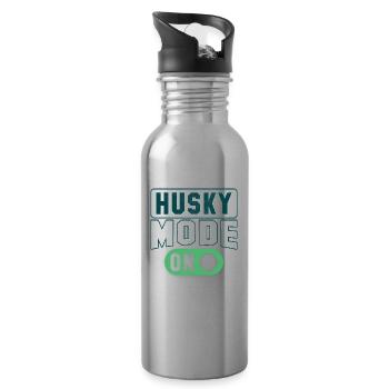 Husky mode on - Water bottle with straw - silver - Right
