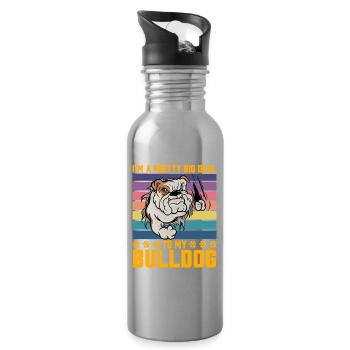 Je suis un gros problème pour mon Bulldog - Gourde avec paille intégrée - argent clair - Droite