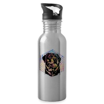Rottweiler - Water bottle with straw - silver - Right