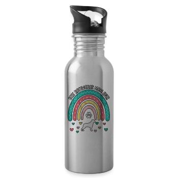 Best Rottweiler Mom ever - Trinkflasche mit integriertem Trinkhalm - Lightsilver - Rechts