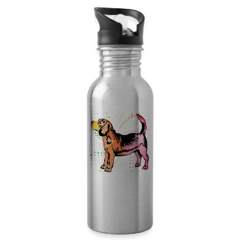 Beagle - Trinkflasche mit integriertem Trinkhalm - Lightsilver - Rechts