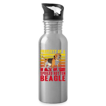 Property of a spoiled rotten Beagle - Water bottle with straw - silver - Right