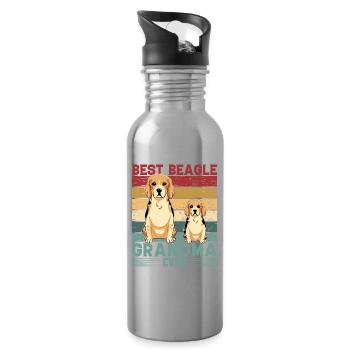 Meilleure grand-mère Beagle de tous les temps - Gourde avec paille intégrée - argent clair - Droite