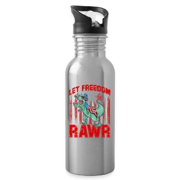Que la liberté soit rawr - Gourde avec paille intégrée - argent clair - Droite