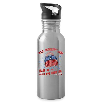 Maman américaine - Gourde avec paille intégrée - argent clair - Droite