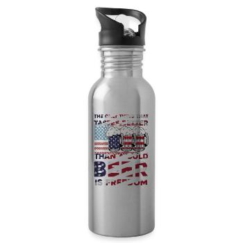 only thing that tastes better than beer freedom - Water bottle with straw - silver - Right