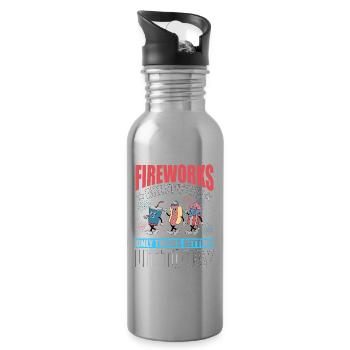 Fireworks are not the only things getting lit - Water bottle with straw - silver - Right