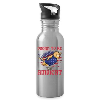 Fier d’être un Américain le 4 juillet - Gourde avec paille intégrée - argent clair - Droite
