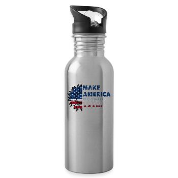 Make America Drunk again - Water bottle with straw - silver - Right
