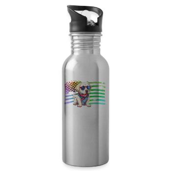 Labrador - Trinkflasche mit integriertem Trinkhalm - Lightsilver - Rechts