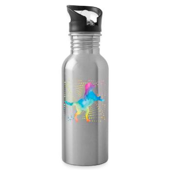 Labrador Retro - Water bottle with straw - silver - Right