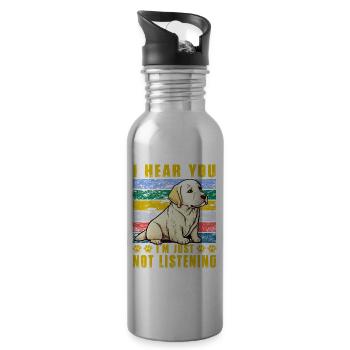 I hear you I'm just not listening Labrador - Trinkflasche mit integriertem Trinkhalm - Lightsilver - Rechts