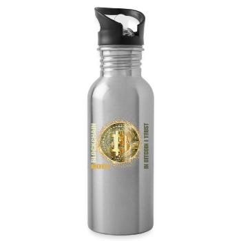 Dans Bitcoin I Trust - Gourde avec paille intégrée - argent clair - Droite