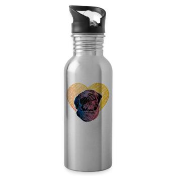 Shih Tzu - Trinkflasche mit integriertem Trinkhalm - Lightsilver - Rechts