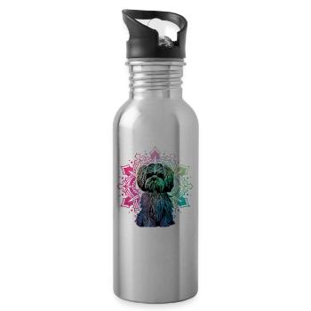 Shih Tzu - Trinkflasche mit integriertem Trinkhalm - Lightsilver - Rechts