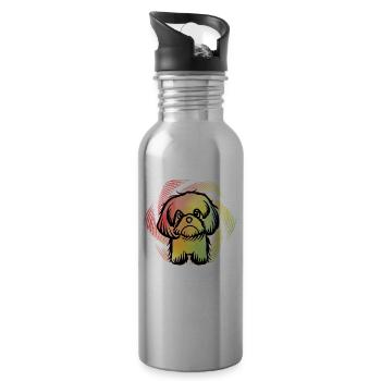 Shih Tzu - Trinkflasche mit integriertem Trinkhalm - Lightsilver - Rechts