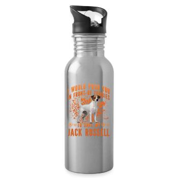 Je vous mettrais devant Zombies Jack Russell - Gourde avec paille intégrée - argent clair - Droite