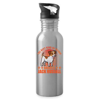 Le meilleur type de père élève un Jack Russell - Gourde avec paille intégrée - argent clair - Droite