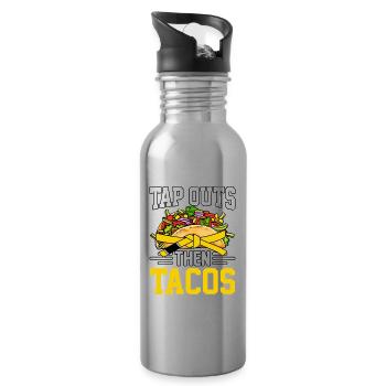 Tap Outs then Tacos BJJ - Trinkflasche mit integriertem Trinkhalm - Lightsilver - Rechts
