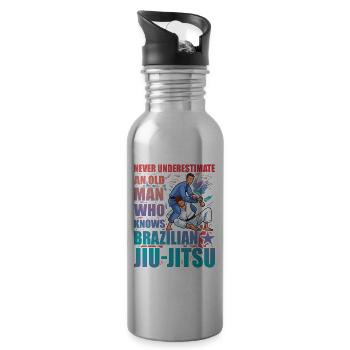 Jiu-Jitsu brésilien dicton drôle - Gourde avec paille intégrée - argent clair - Droite