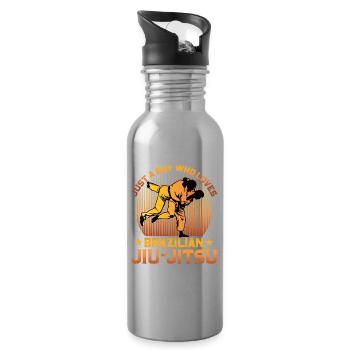 Juste un garçon qui aime le jiu-jitsu brésilien - Gourde avec paille intégrée - argent clair - Droite